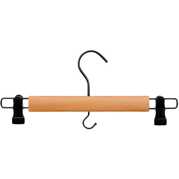 Rebrilliant Svelte Series Wooden Pants Hangers With Clips, Skirt